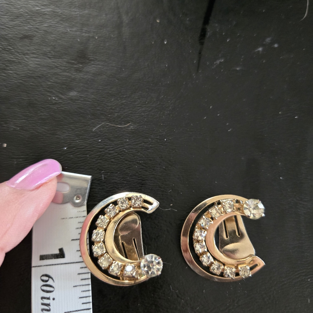 Elegant Gold and Silver Crystal Earrings